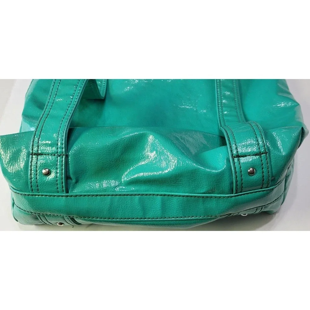Vintage Guess Teal Shoulder Bag Silver Buckle Y2K Style Zebra Lining - Picture 5 of 16